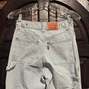 Levi's High Rise Blue and White Striped Jeans cinch waste - like new